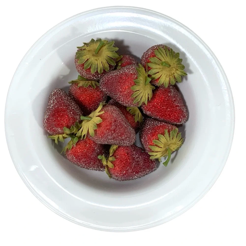 Pier 1 Faux Beaded Strawberries Fruit Decor Life Size Bundle of 12
